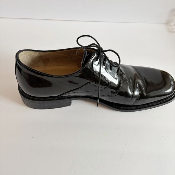 Johnston&Murphy Handcrafted Italy Black Patent Leather Lace Up Oxford Men 8.5 M